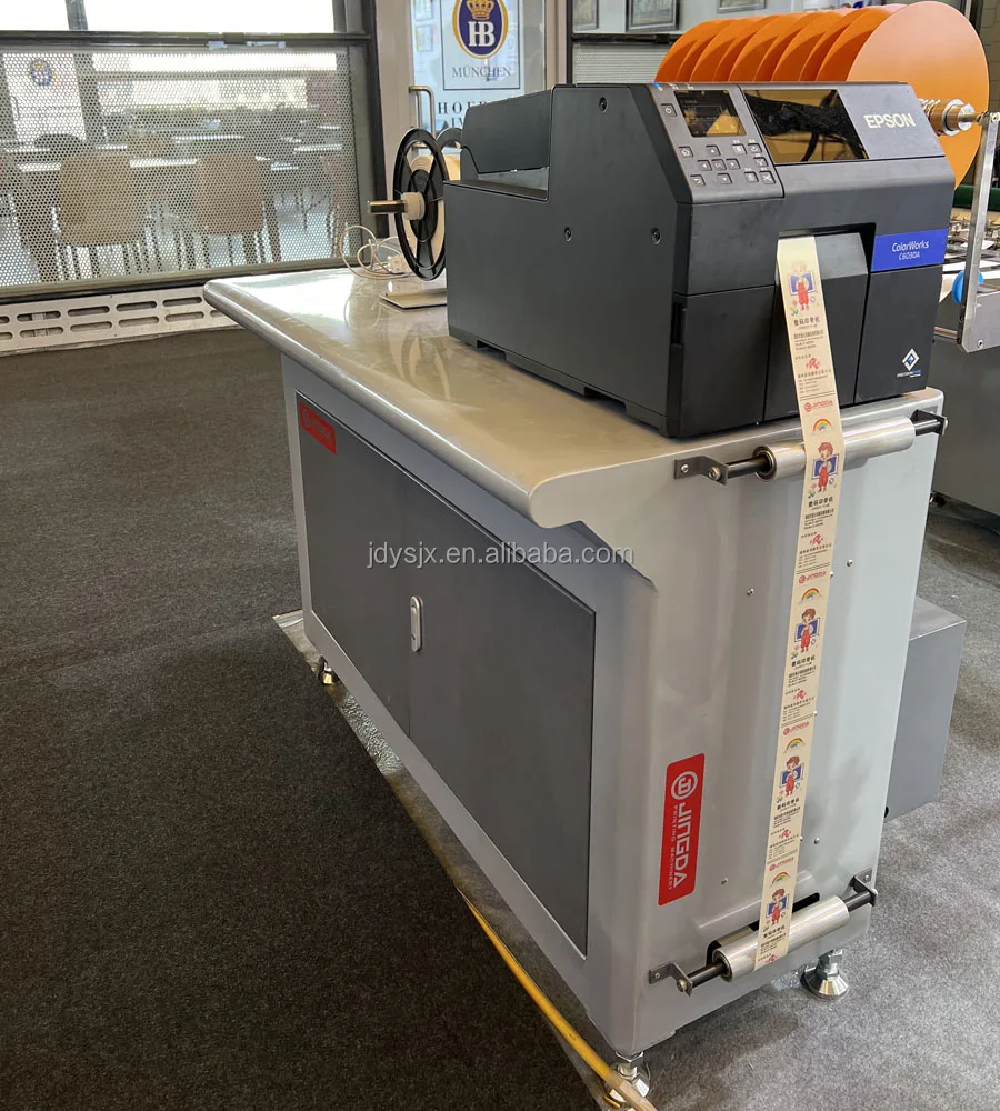 JSM-110 Garment Wash Care Label Printing Machine For Satin Ribbon, Nylon Taffeta, Cotton Tape CMYK Digital Label Printer