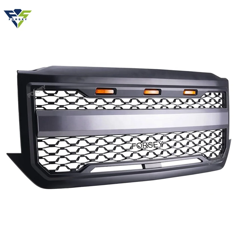Chevy Car auto front bumper Grille fit for Silverado Chevrolet 2016 2017 2018 Replacement Mesh Grille With LED
