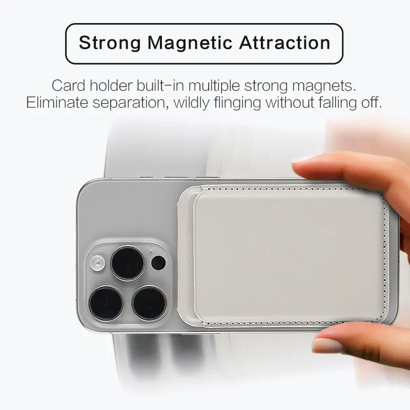 Custom Leather Magnetic Credit Card Holder Wallet RFID Blocking Slim Card Holder Phone Stand 2 IN 1 Wallet