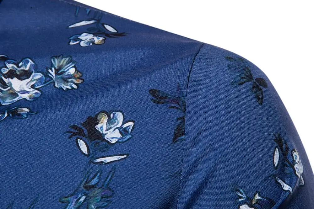 
In Stock Wholesale Sexy Hawaiian Casual Long Sleeve Floral Print Shirts For Man 