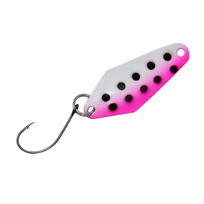 Trout Fishing Spoon 2.3g 32mm With Sharp Single Hook Fishing Lure Metal Spinner Spoon For Mackerel Bass Trout Fishing