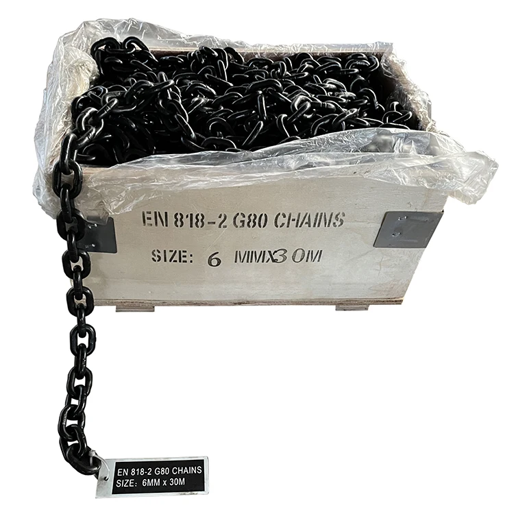 Chinese factory heavy duty EN818-2 black oxide Grade 80 Load link lifting Chain alloy steel load chain 6mm 10mm hoist chain