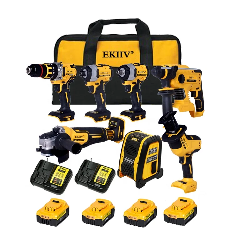 EKIIV Highest Grade of Tool Set Dw2106 Series Customized Industrial ekiiv 20-v max 15-tool lithium cordless combo kits