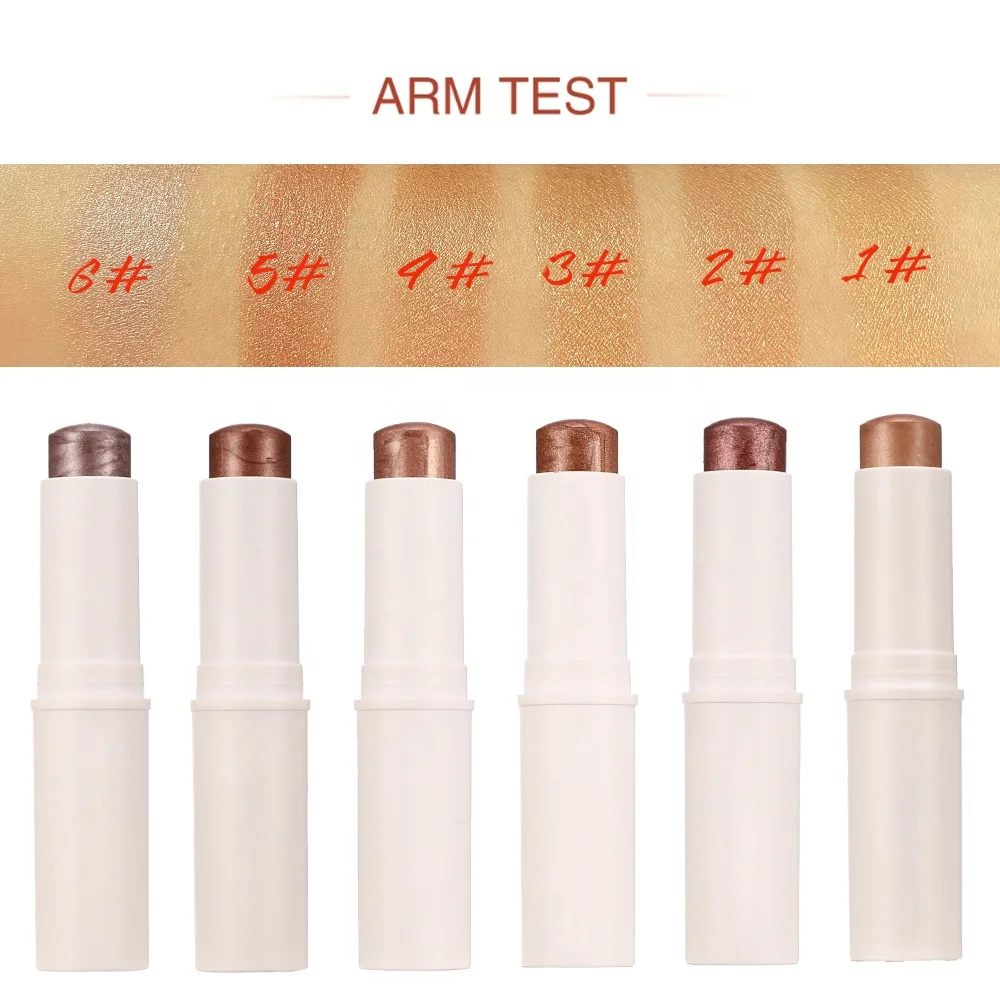 OEM Logo Multifunction Highlighter Contour Stick lip balm Simple Plastic Tube Custom Moisturizing Non Smudging Face Makeup Stick