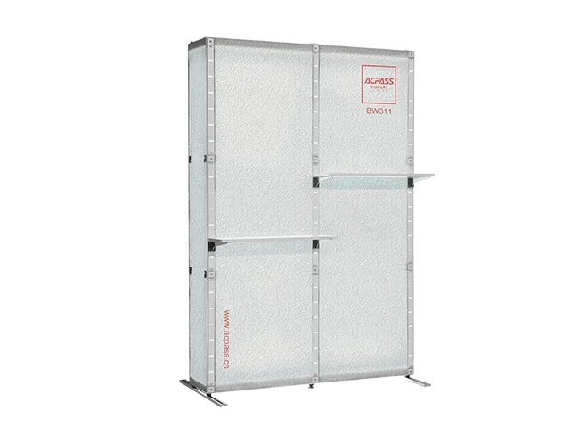 
aluminum double sided SEG fabric pop up slatwall display BW311 2x3 