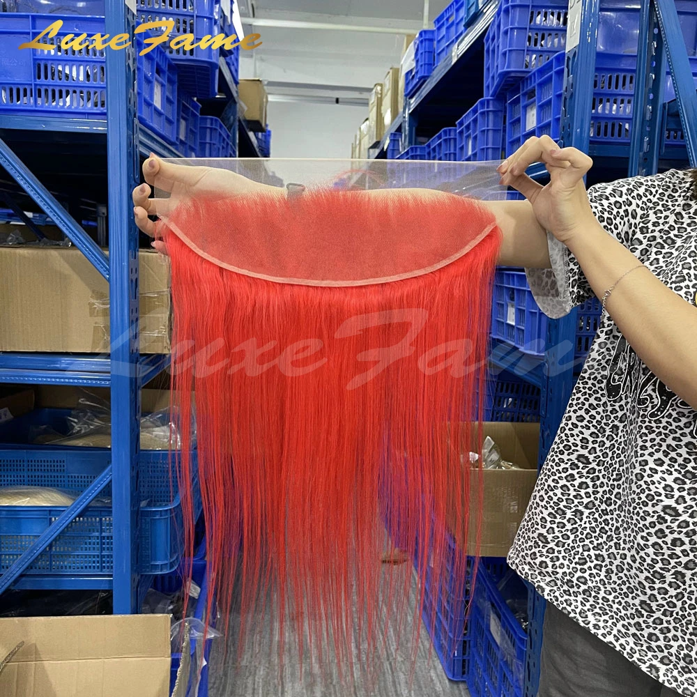 Luxefame Hair Ombre 1B-Pink 4*4 Swiss Lace Closure Brazilian Body Wave 130% Density Remy Human Hair 8'-20