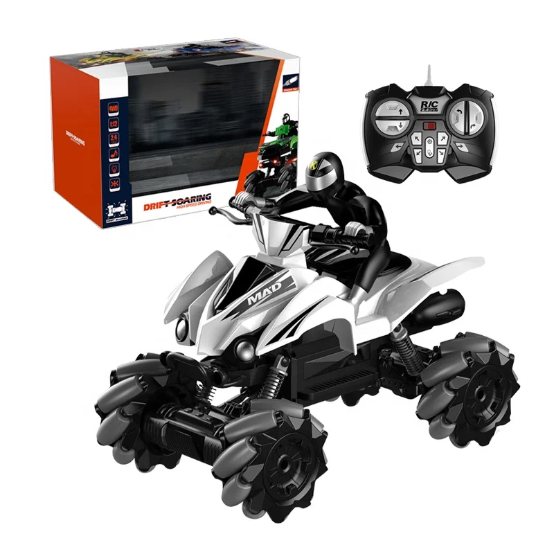 1/12 Rc Car 4WD Stunt Remote Control Toys Drift Off-road Motorcycle With Exhaust Pipe