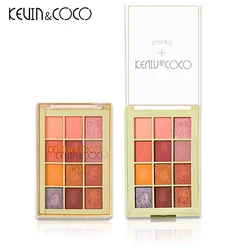 Customize Kevin&coco 12 color eyeshadow palette Cosmetics Wholesale Private Label Eyeshadow