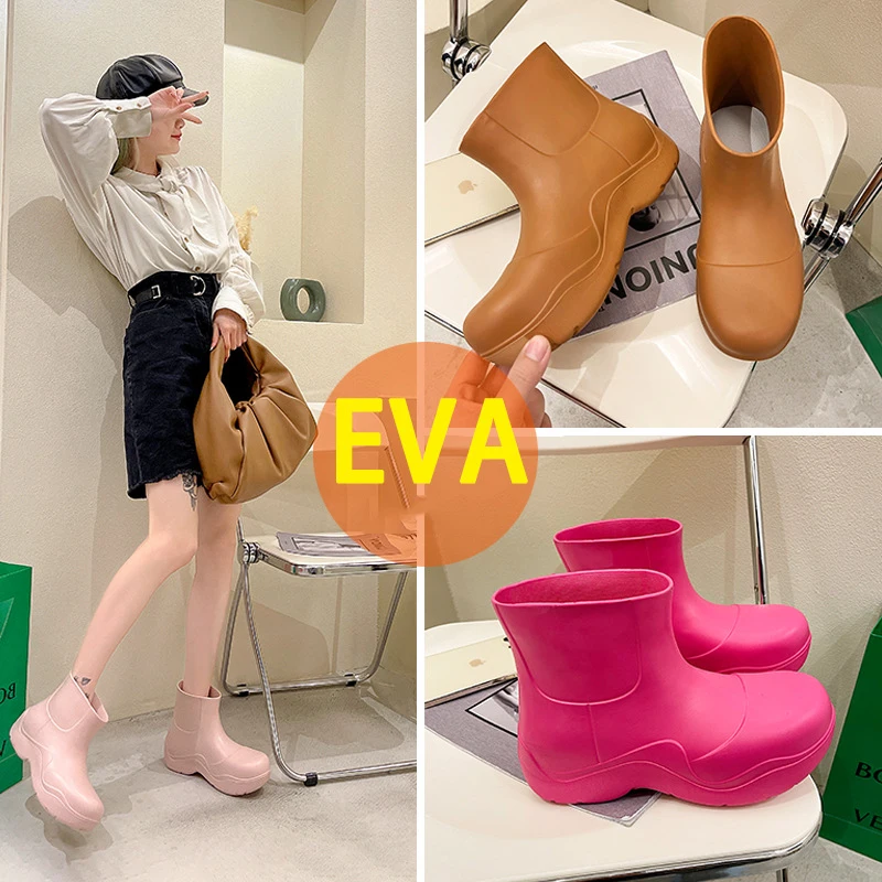 Детская непромокаемая обувь EVA, летние модные короткие резиновые сапоги, непромокаемые сапоги, Женская водонепроницаемая обувь, женские дизайнерские сапоги для девочек