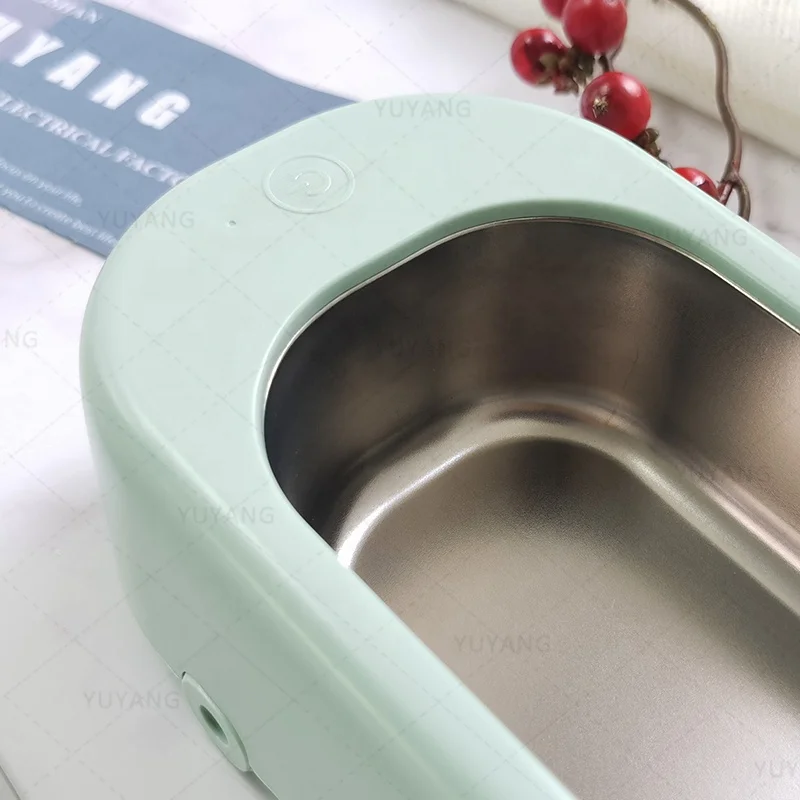 390ml 12V 48000Hz Portable Plastic Mini Ultrasonic Cleaner 304 Stainless Steel Small Ultrasonic Cleaning Machine Jewelry Glasses