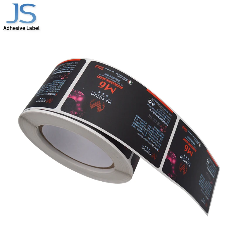 
60mm*50mm Custom Adhesive Paper Stickers Roll Matte Black Packaging Labels price 