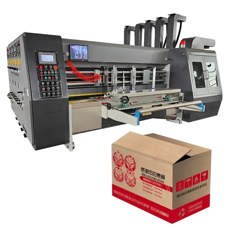 Fully Automatic Corrugated Cardboard Carton Printing Multi Color Die Cutting Machine Milk Pizza Carton Boxes Making Machine