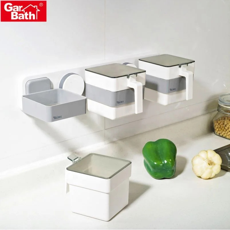 Multi-Grid Seasoning Storage Box Condiment Containers Wall Mounted Spice Box