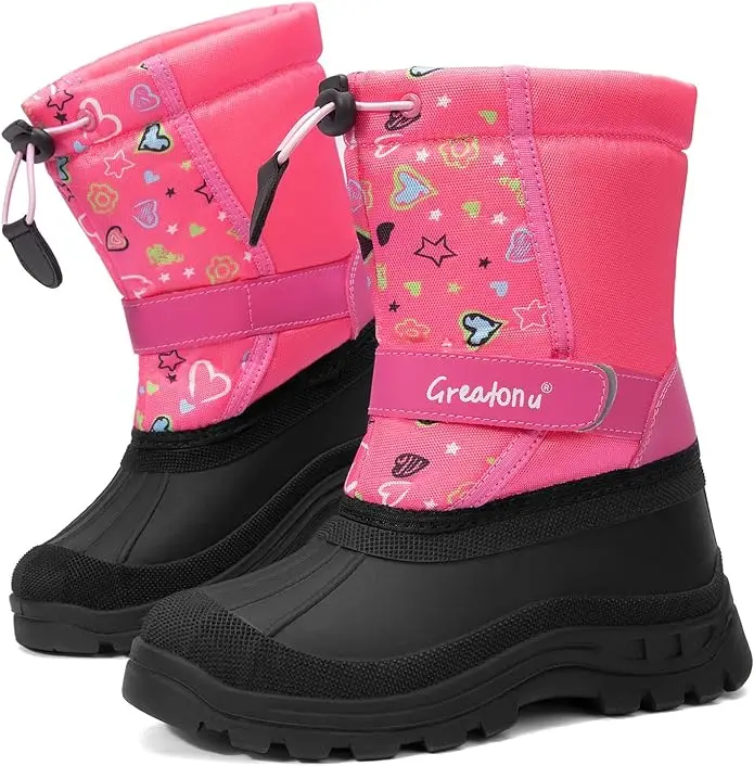 Оптовая продажа, уличная прочная обувь с меховой подкладкой, теплые водонепроницаемые детские зимние сапоги