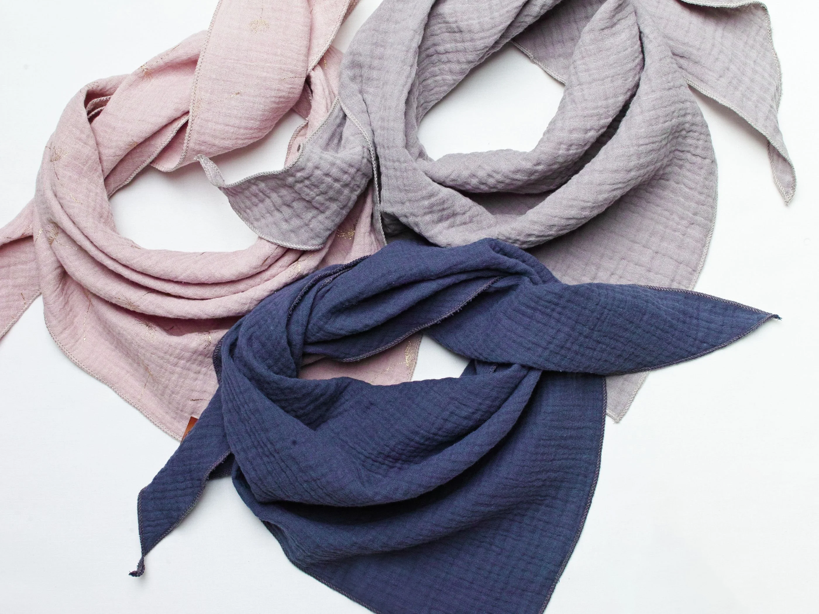 wholesale custom your design well made print plain premium soft winter double layer gauze muslin cotton  bandana kids scarf