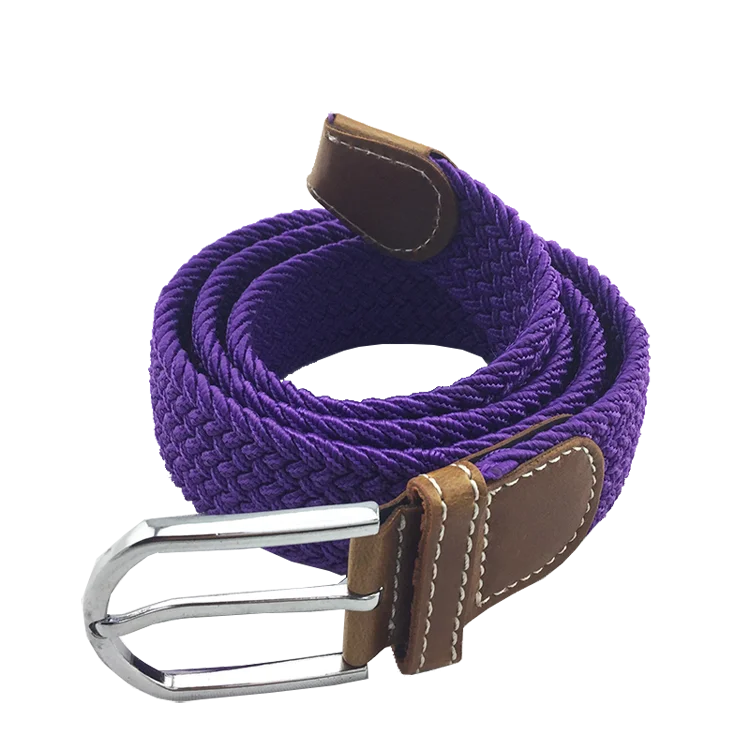 Wholesale Custom Logo Mens Stretchy Adjustable Braided Men Elastic Stretch Belt with Pin Buckle