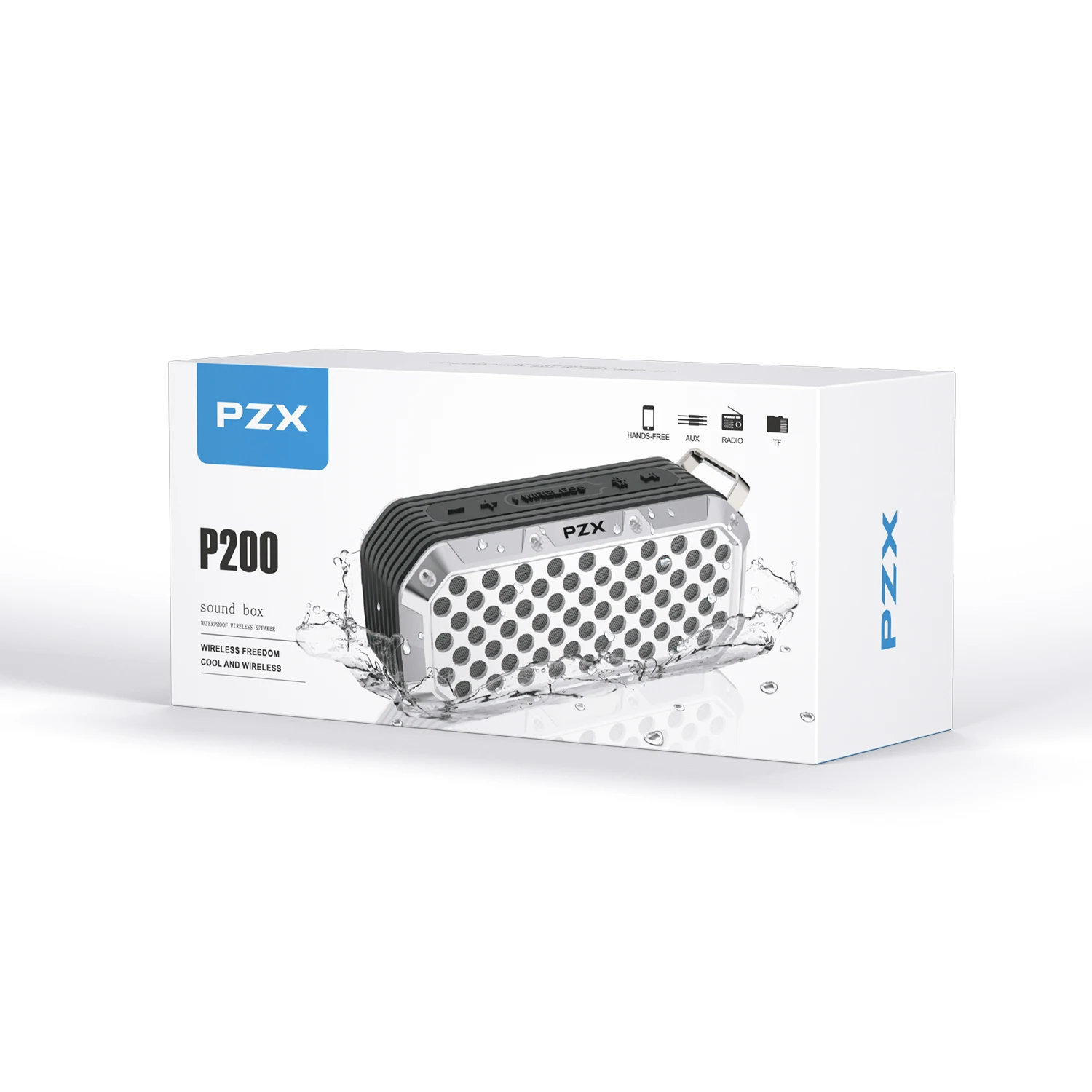 PZX P200 2021 New Smart Waterproof Portable Outdoor BT Audio Speakers Outdoor/Home Use Wireless Mini Portable Stereo