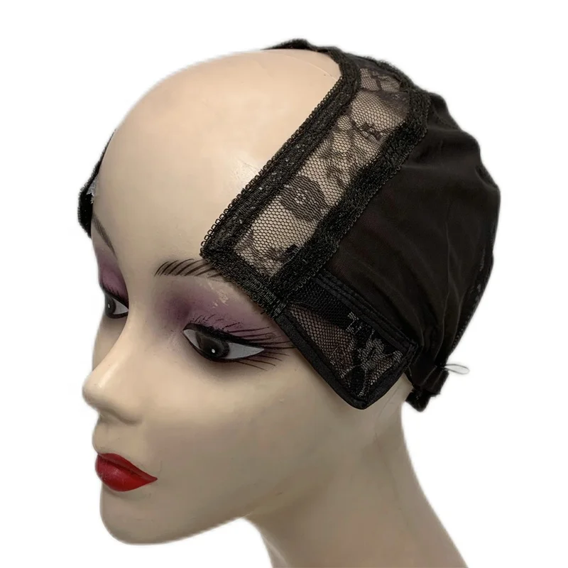 High Quality Ventilated Wig Making Cap Elastic Band Wigs With Cap Adjustable U Part 4X4 Spandex Mesh Dome Wig Cap