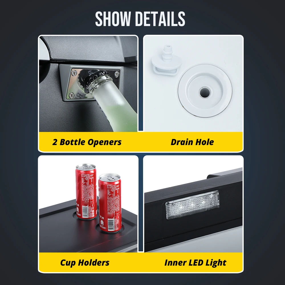 Wholesale Electronic Cooler Box Home 42L Mini Car Refrigerator 12V Caravan Rv Vehicle Camping Fridge with Bottle Opener