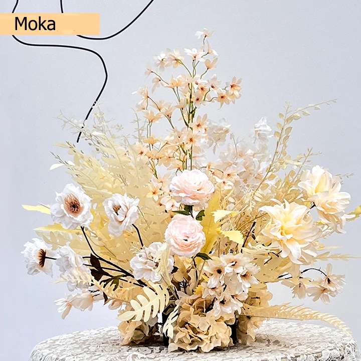 Wholesale Dark Light Champagne Flower Decoration Stand Flower Hotel Party Holiday Events Supplies