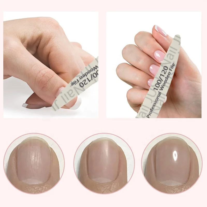 Factory Supply Knife Shape Wooden Double Sided Nail File Printed Nail Polish Strip Nail File