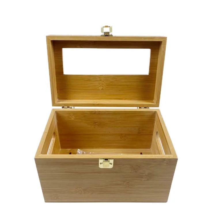 WDF Wall Mount Bamboo Plastic Bag Holders Grocery Garbage Bags dispenser Bamboo Trash Bag Dispenser with Lock and Holder