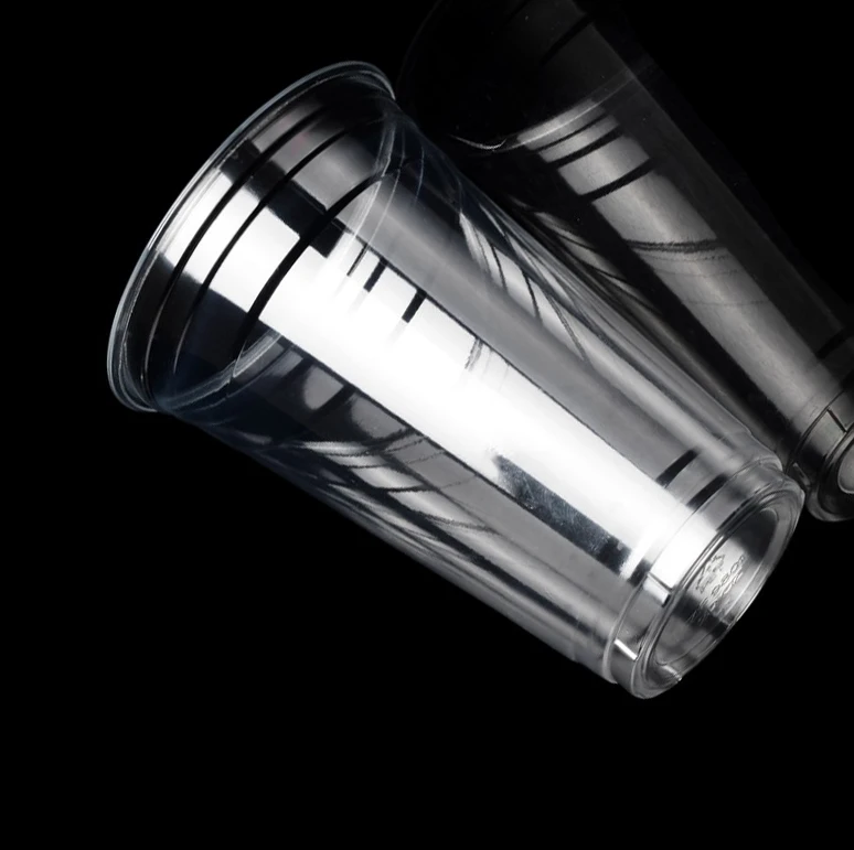 Factory Custom Printing Disposable Plastics Pet Biodegradable Milkshake Cups with Lids