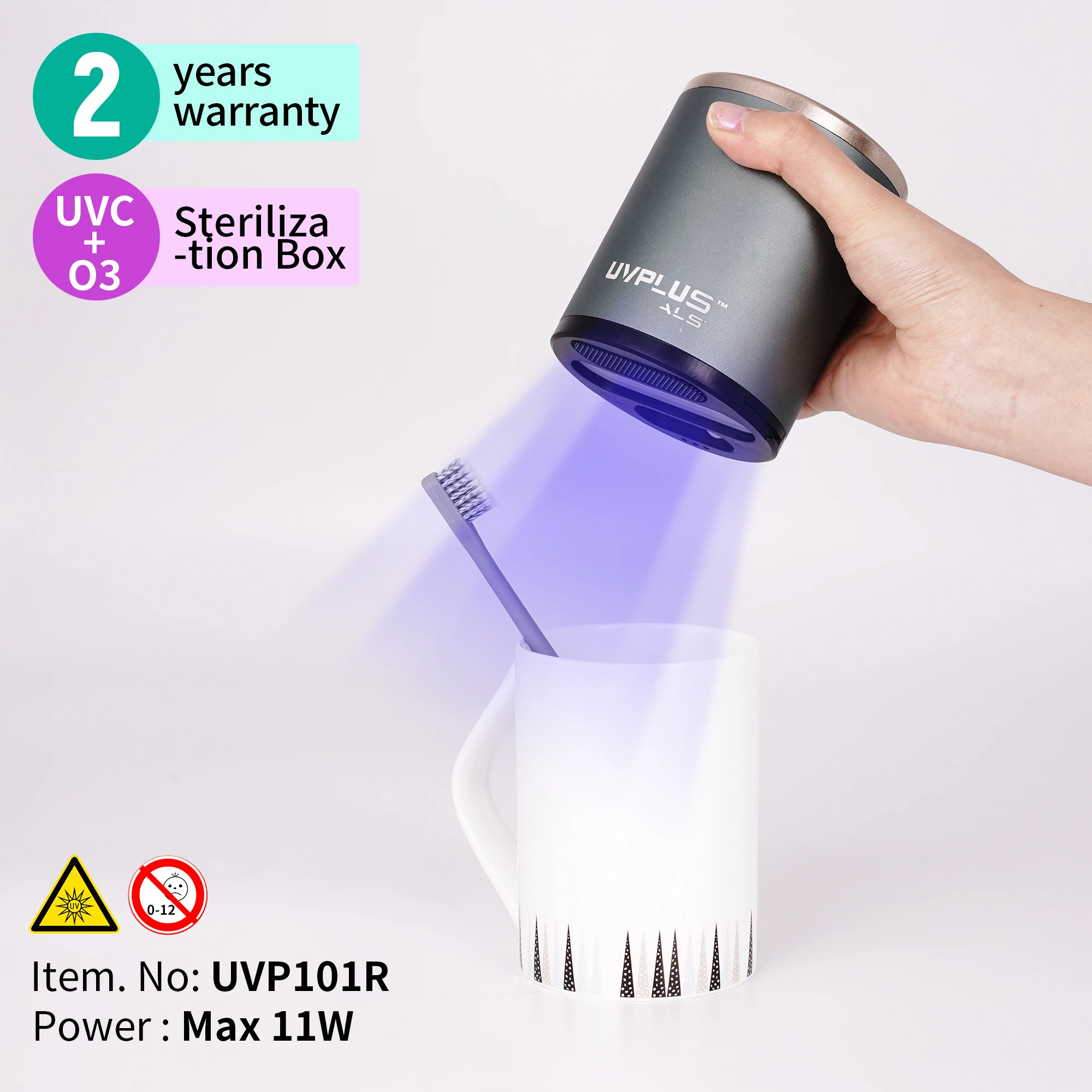 
UVPLUS Intelligent Metal Mobile Phone Mask UV Ozone Led Uvc Sterilization Box 