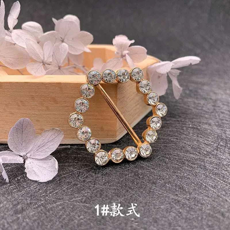 2020 Fancy design apparel metal buckle Rhinestone buckle hexagon designer rhinestone buckle for clothing for bag