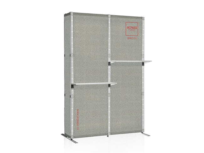 
aluminum double sided SEG fabric pop up slatwall display BW311 2x3 