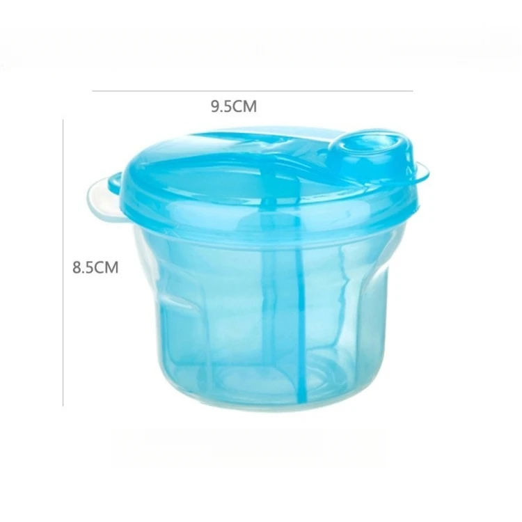 Portable 3 compartments rotating milk powder box storage airtight container for the baby powdered milk