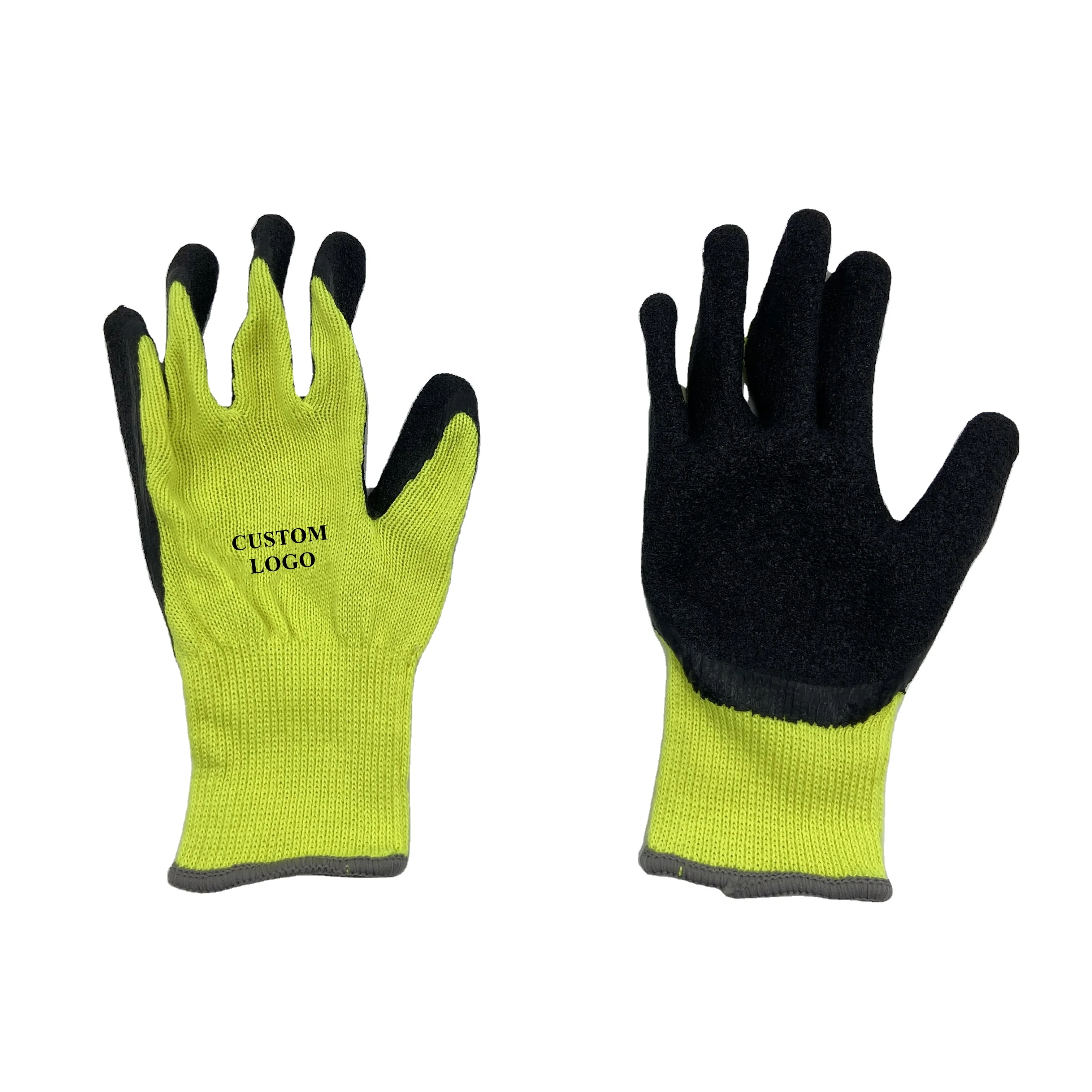 Customization Heavy Duty Latex Rubber Coated Blend Cotton Work Gloves for Construction and Gardening for Adults