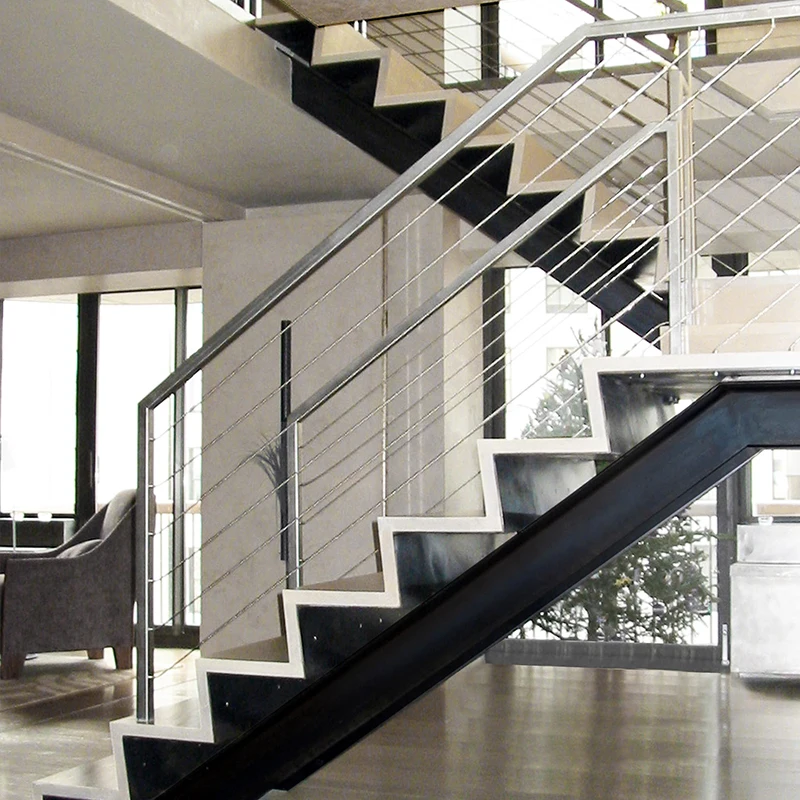 Stainless Steel Cable Railing Post Black Wire Raling Side Mount Surface Mount Posts Deck Stair Wire Railing