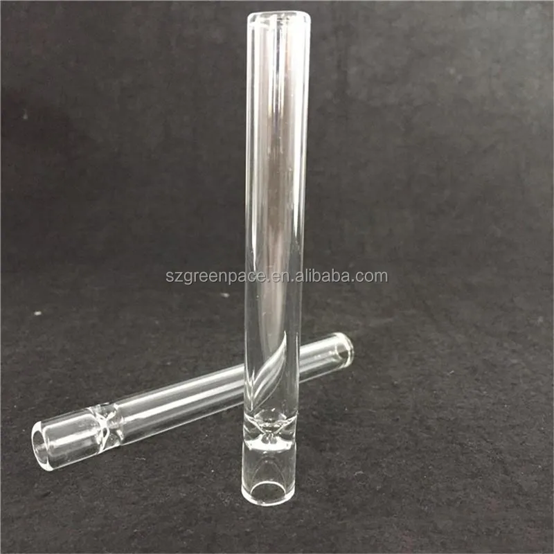 king size 110mm Glass pipe Smoking filter tips tube round mouthpiece custom logo for dry herb cigarette pre-roll