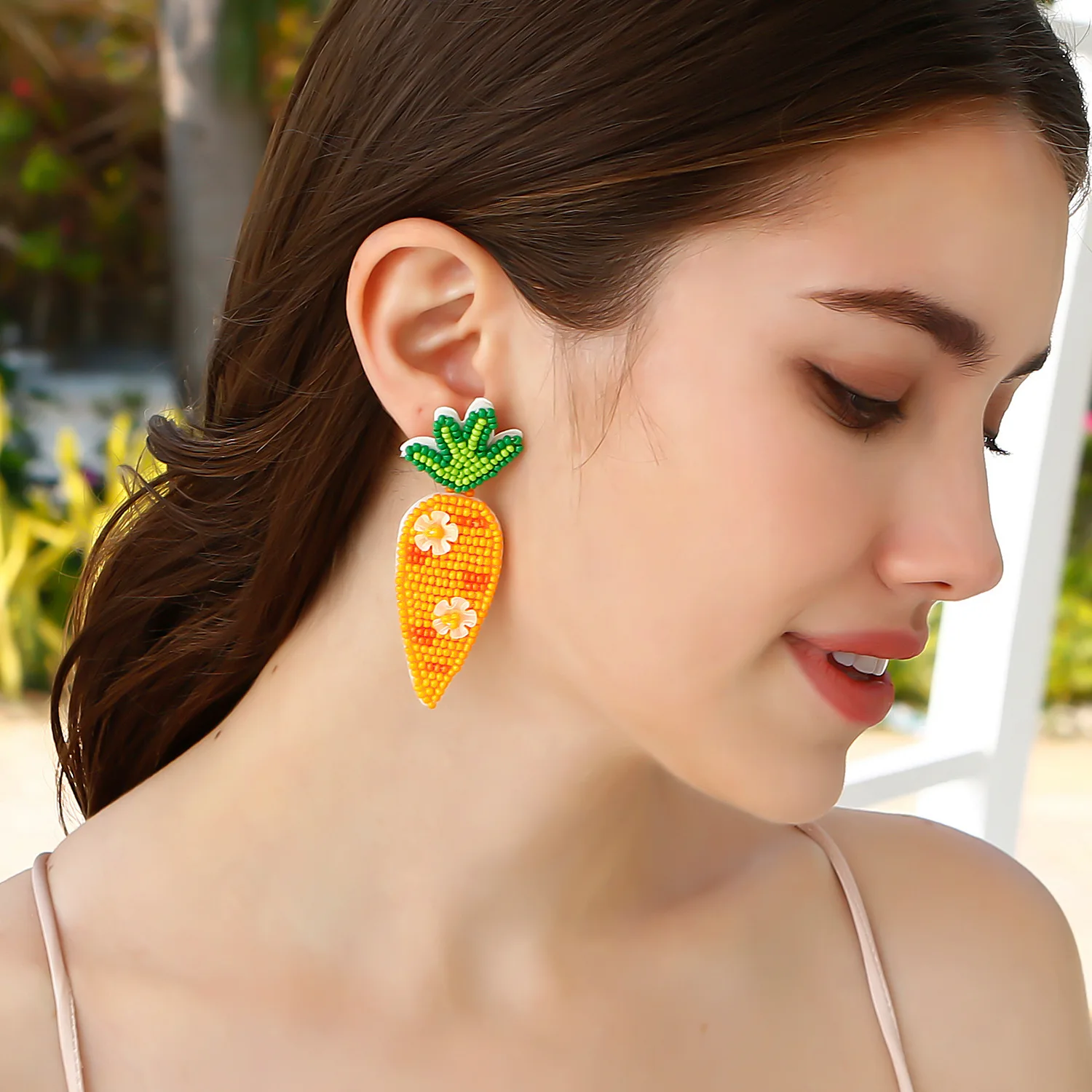 easter day seed bead earrings cute jewelry accessories egg rabbit carrots beaded earring for women