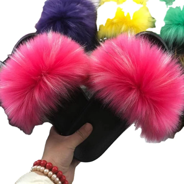 plush sneaker slippers women plush slippers animal plush slippers adult fox fur  adult fashion platform new design