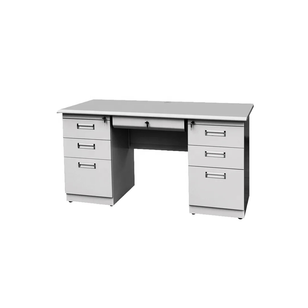 Modern Design Single Person Office Desk Metal Writing Table with Safety Lock Commercial Furniture for Home School Outdoor Use