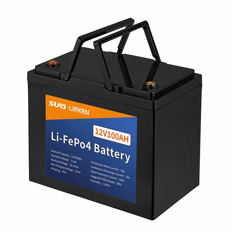 High Capacity 12.8V 1.28kwh Lithium Ion Battery Lifepo4 Battery 100Ah Flat Lipo4 Battery Case Lifepo4 Cell