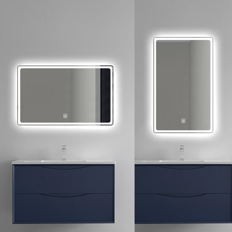 Hotel smart bathroom mirror wall mount led bathroom mirror with clock
