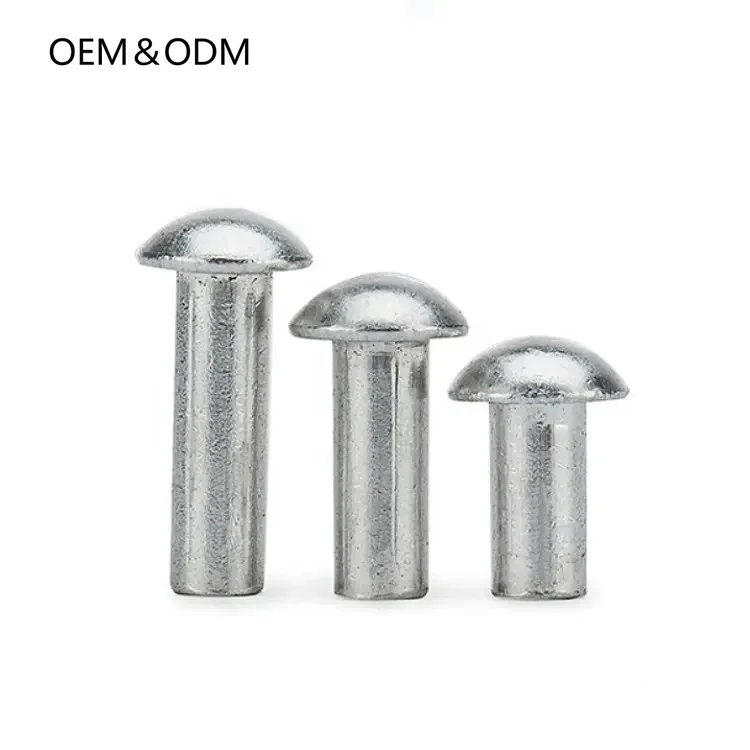 Round End Solid Rivet Steel Pin Factory Wholesale Din 7338 304 Stainless Steel Type A Flat Head Solid Rivets