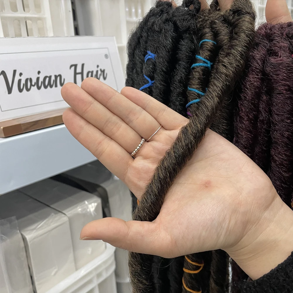 Vivian hair Wholesale Synthetic Crochet Hair Dreadlocks With Color Line Faux Locs Crochet Braid Hair Extensions Synthetic Braids