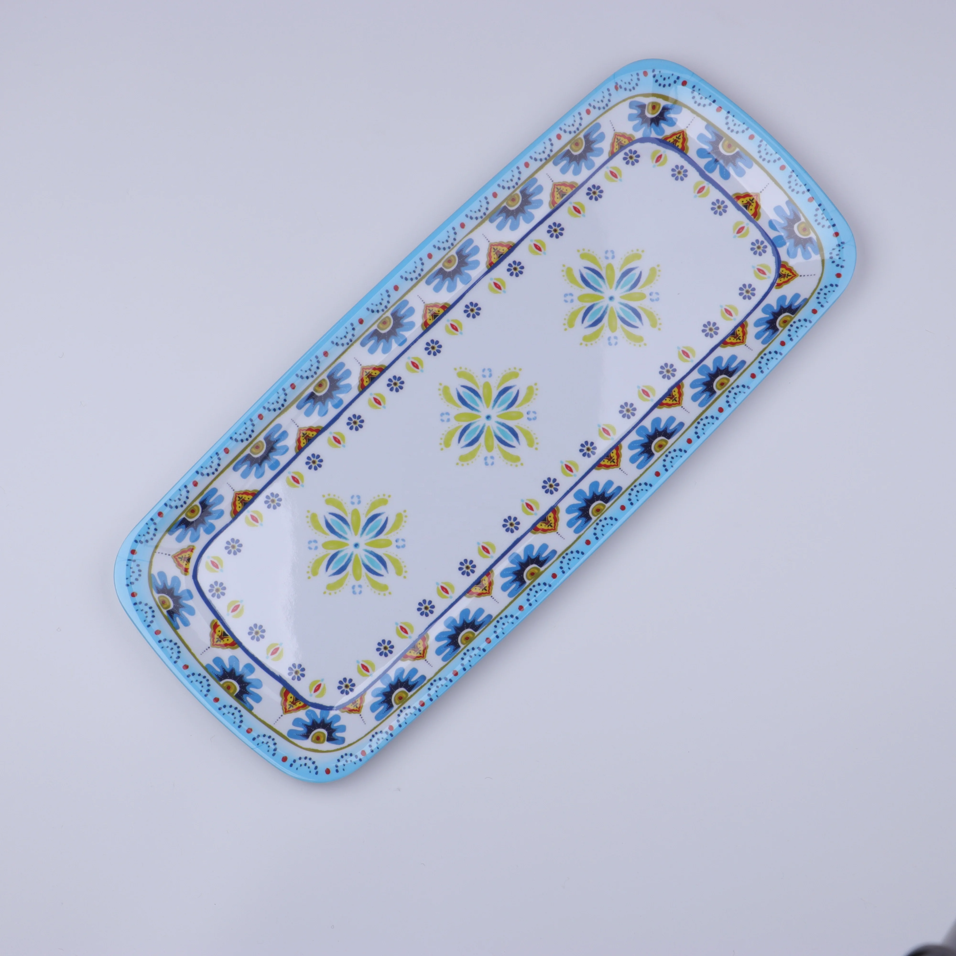 New Design Modern simple pattern  Ocean Scene Print Long Melamine Food Tray