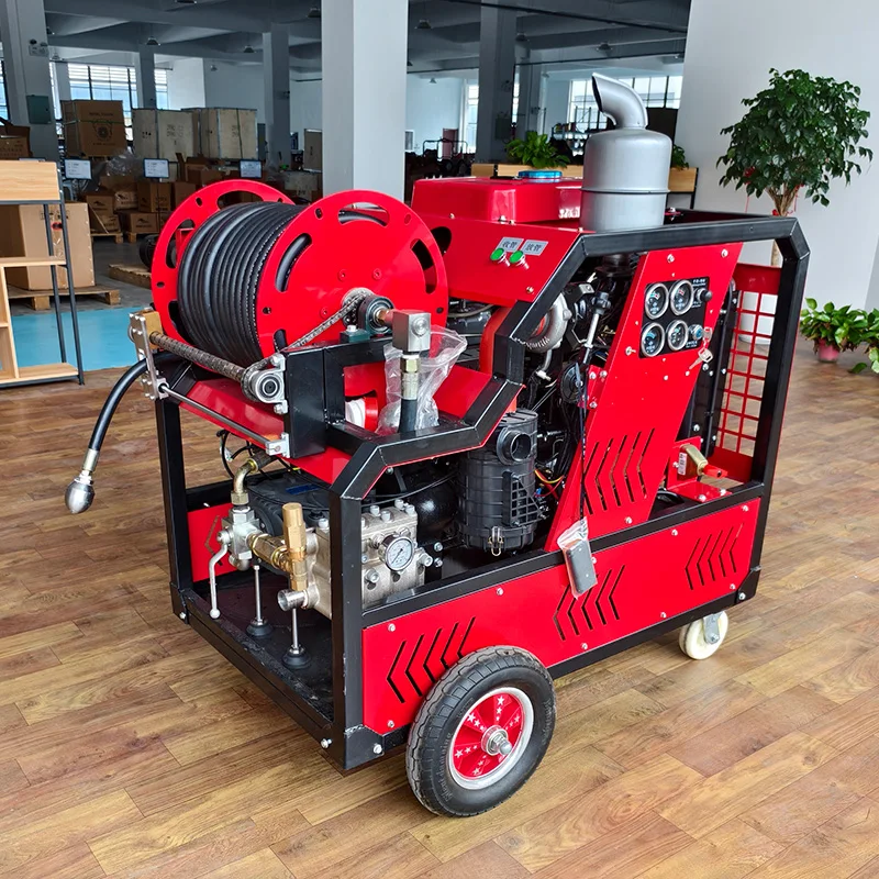 LC 130bar 100lpm four-cylinder diesel high-pressure pipe dredge machine Municipal high power cleaning sewer pipe