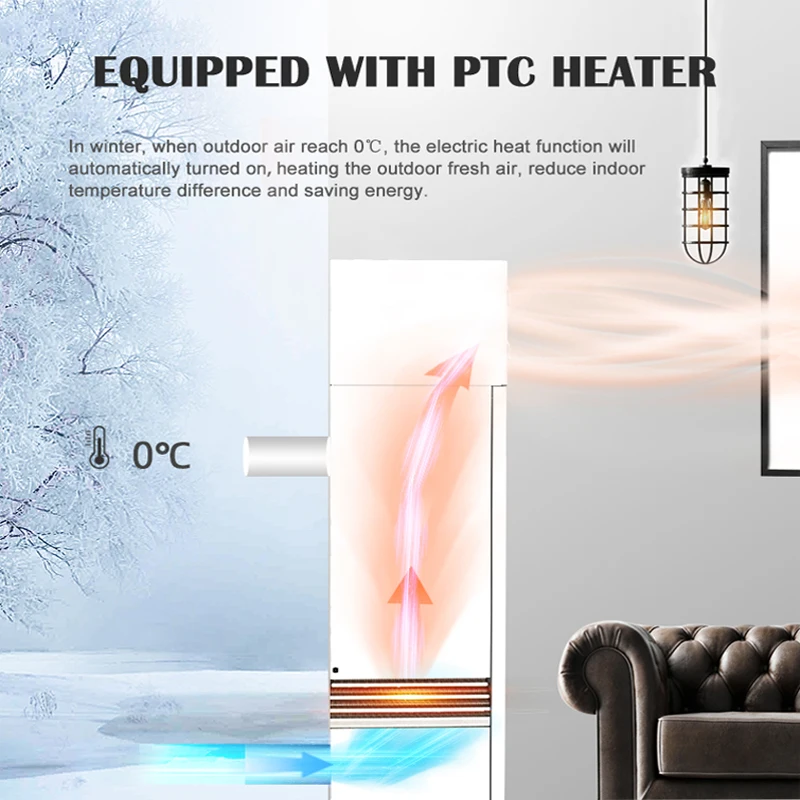 Cabinet Type 400m3/h Home Ventilation System Recuperator Fresh Air Ventilator with heat recovery ventilation system