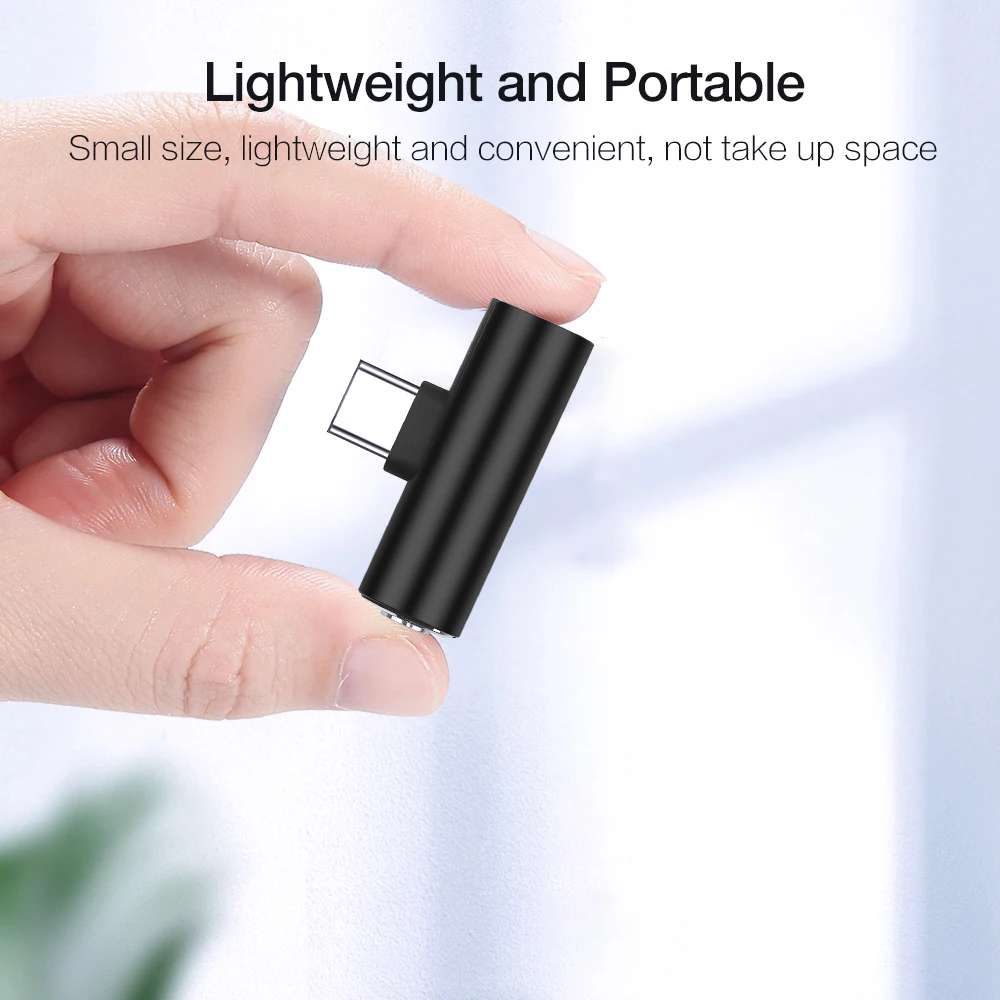 
USB Type C To C & 3.5mm 2 in 1 Jack Headphone Audio Charger Splitter Adapter Support Voice Call 