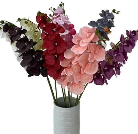 High Quality Blue Latex Artificial Moth Orchid Flowers Customizable for Christmas Graduation Halloween Easter Occasions