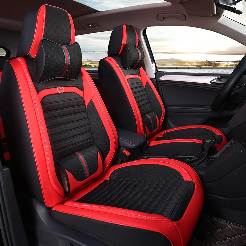 Leather car seat cover full set universal
