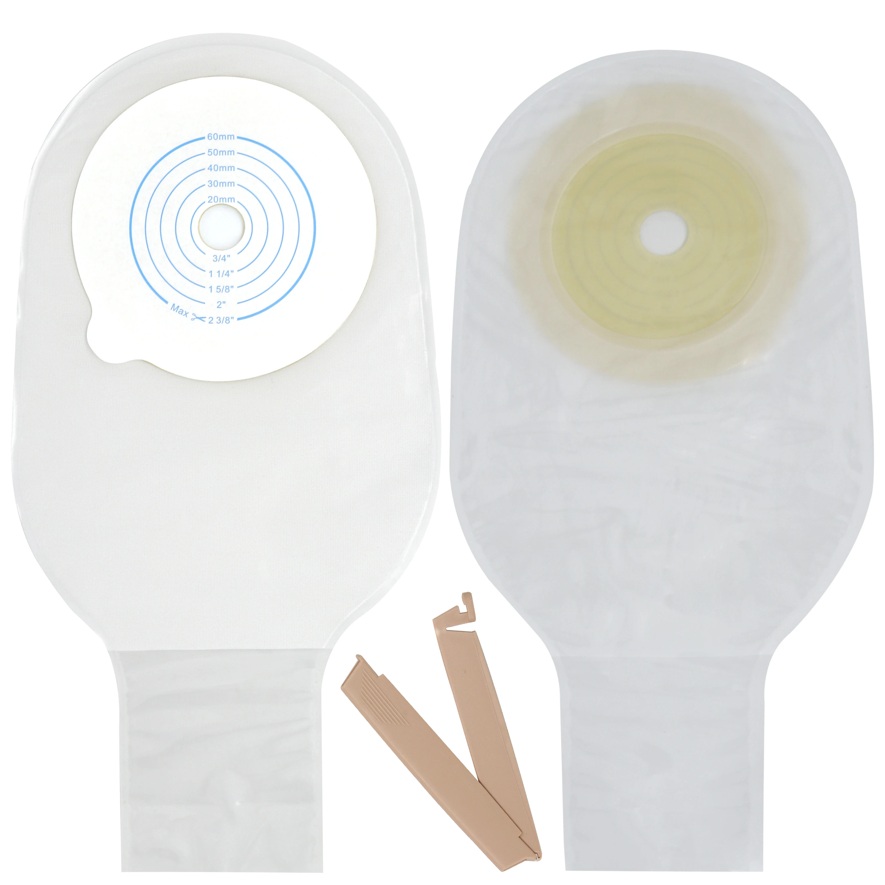 Factory supply one piece skin barrier medical use disposable stoma care drainable clamp colostomy Ostomy Bag