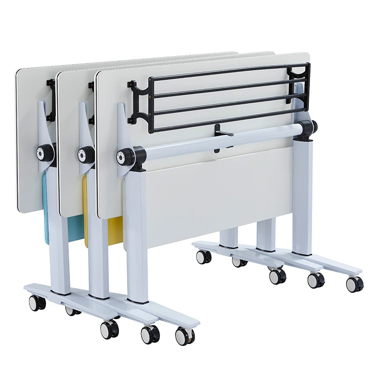 Office Furniture staff meeting room desk with wheel drawers school student study foldable training tables with caster