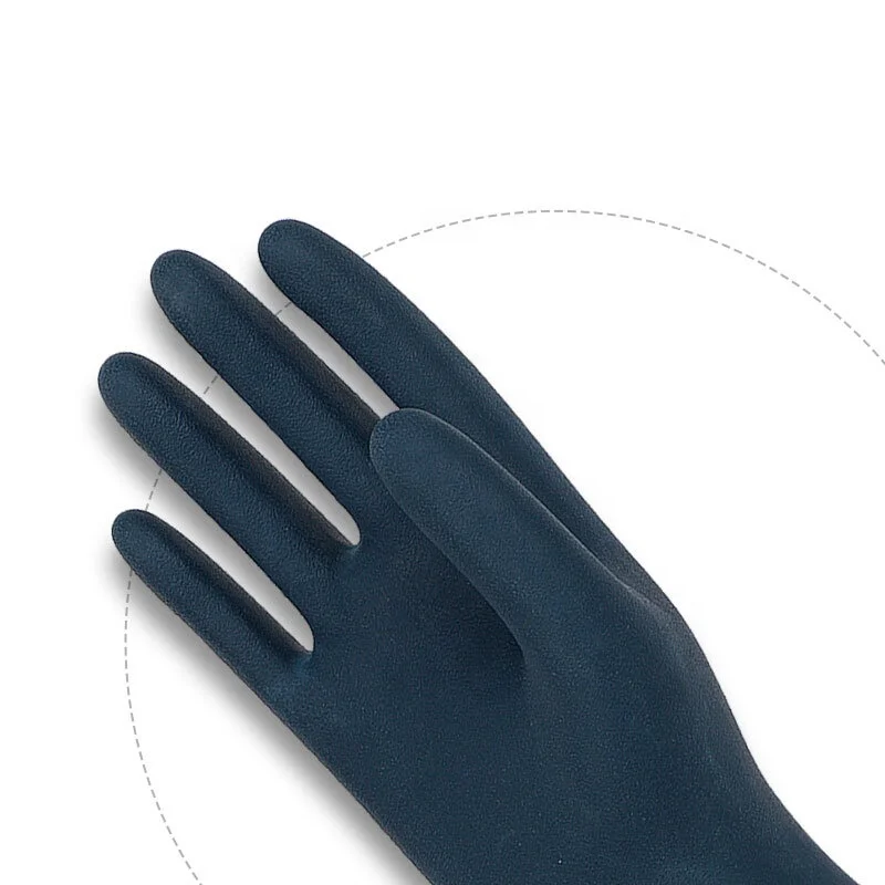 Acid and alkali resistant oil resistant Chemical Industrial Safety 3 Blue cotton lined neoprene work gloves
